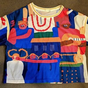 Colorful cropped tee!